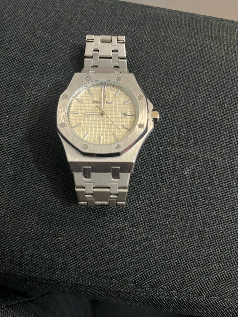 Audemars Piguet Silver Bracelet Watch with Cream Dial